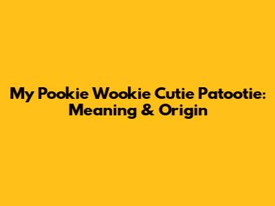 My Pookie Wookie Cutie Patootie: Meaning & Origin