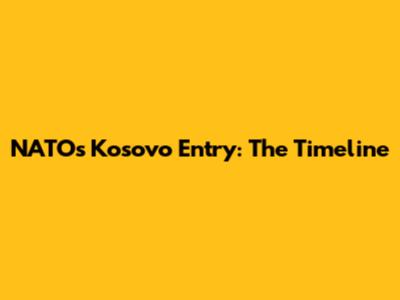 NATO's Kosovo Entry: The Timeline