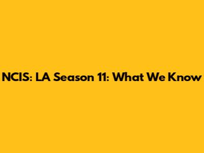 NCIS: LA Season 11: What We Know