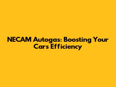 NECAM Autogas: Boosting Your Car's Efficiency