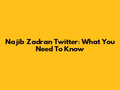 Najib Zadran Twitter: What You Need To Know