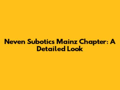 Neven Subotic's Mainz Chapter: A Detailed Look