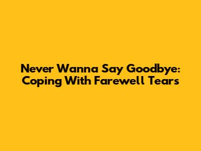 Never Wanna Say Goodbye: Coping With Farewell Tears