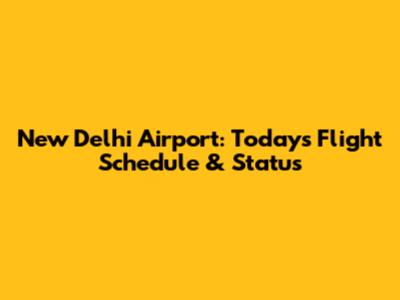 New Delhi Airport: Today's Flight Schedule & Status