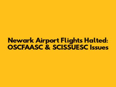 Newark Airport Flights Halted: OSCFAASC & SCISSUESC Issues