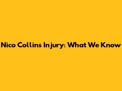 Nico Collins Injury: What We Know