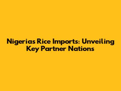 Nigeria's Rice Imports: Unveiling Key Partner Nations
