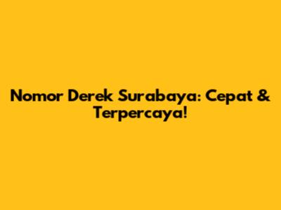 Nomor Derek Surabaya: Cepat & Terpercaya!