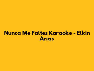 Nunca Me Faltes Karaoke - Elkin Arias