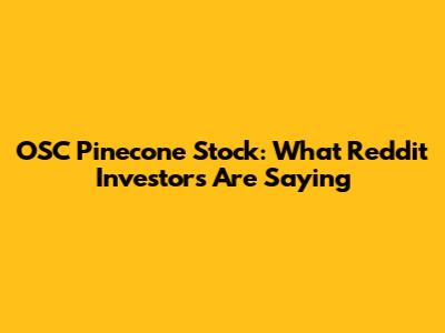 OSC Pinecone Stock: What Reddit Investors Are Saying