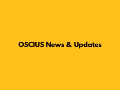 OSCIUS News & Updates