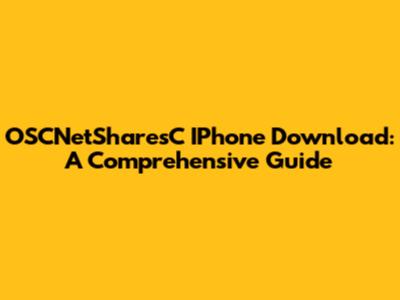 OSCNetSharesC IPhone Download: A Comprehensive Guide
