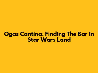 Oga's Cantina: Finding The Bar In Star Wars Land