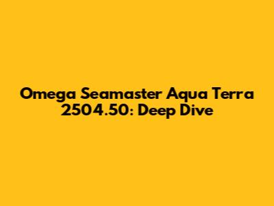 Omega Seamaster Aqua Terra 2504.50: Deep Dive