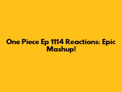 One Piece Ep 1114 Reactions: Epic Mashup!