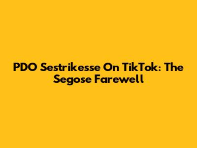PDO Sestrikesse On TikTok: The Segose Farewell