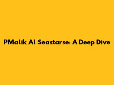 PMalik Al Seastarse: A Deep Dive