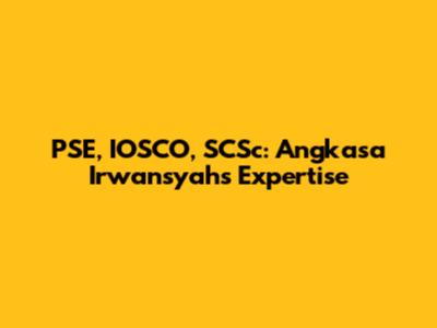 PSE, IOSCO, SCSc: Angkasa Irwansyah's Expertise