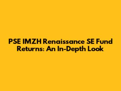 PSE IMZH Renaissance SE Fund Returns: An In-Depth Look