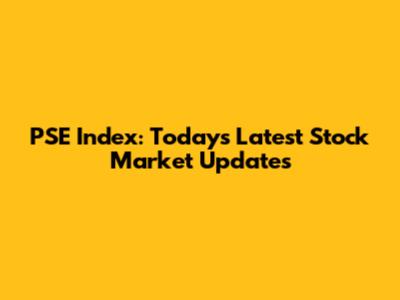 PSE Index: Today's Latest Stock Market Updates