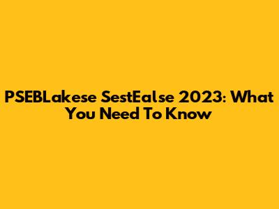 PSEBLakese SestEalse 2023: What You Need To Know