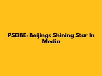 PSEIBE: Beijing's Shining Star In Media