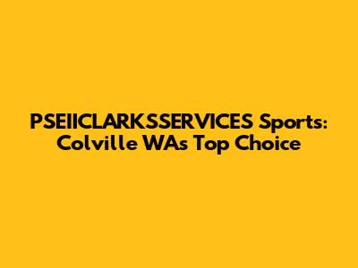 PSEIICLARKSSERVICES Sports: Colville WA's Top Choice