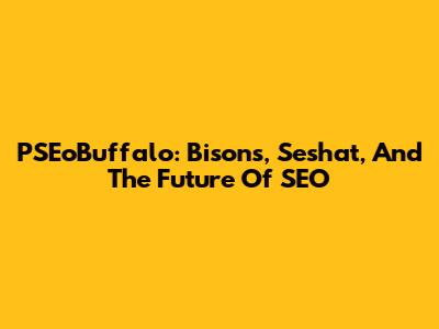 PSEoBuffalo: Bisons, Seshat, And The Future Of SEO