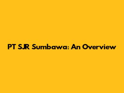 PT SJR Sumbawa: An Overview
