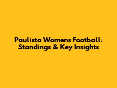 Paulista Women's Football: Standings & Key Insights