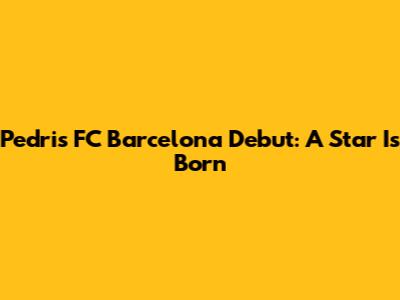 Pedri's FC Barcelona Debut: A Star Is Born