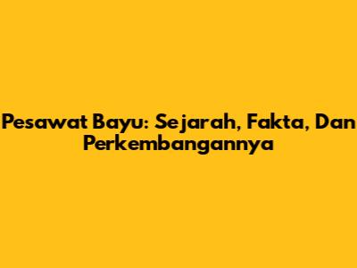 Pesawat Bayu: Sejarah, Fakta, Dan Perkembangannya