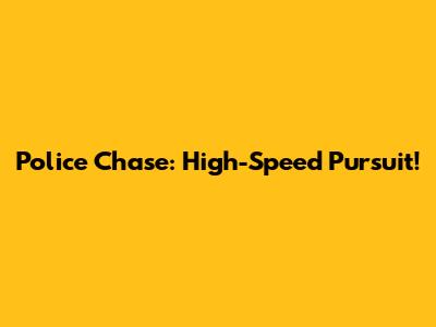 Police Chase: High-Speed Pursuit!