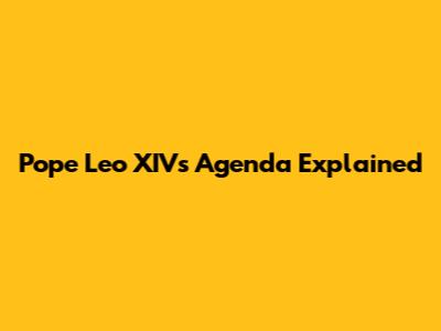 Pope Leo XIV's Agenda Explained