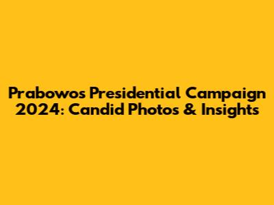 Prabowo's Presidential Campaign 2024: Candid Photos & Insights