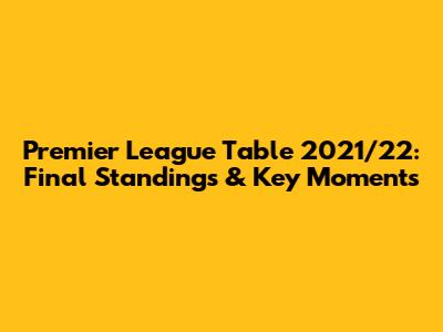 Premier League Table 2021/22: Final Standings & Key Moments
