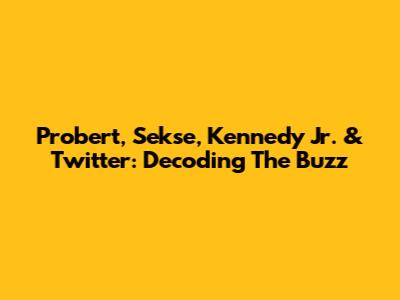 Probert, Sekse, Kennedy Jr. & Twitter: Decoding The Buzz