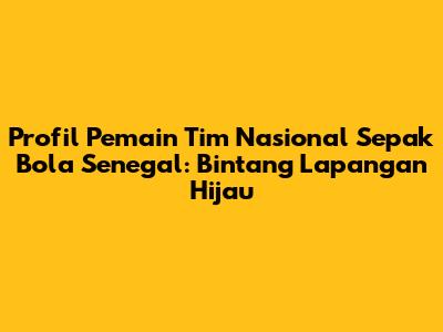 Profil Pemain Tim Nasional Sepak Bola Senegal: Bintang Lapangan Hijau