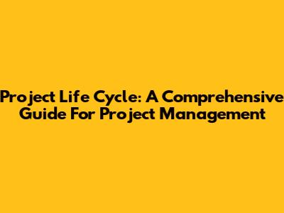 Project Life Cycle: A Comprehensive Guide For Project Management