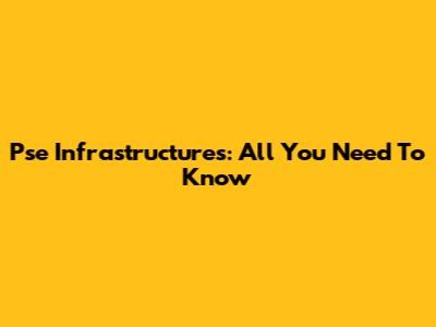 Pse Infrastructures: All You Need To Know