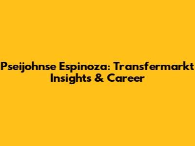 Pseijohnse Espinoza: Transfermarkt Insights & Career