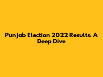Punjab Election 2022 Results: A Deep Dive