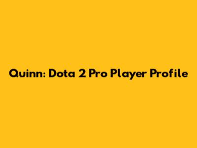 Quinn: Dota 2 Pro Player Profile