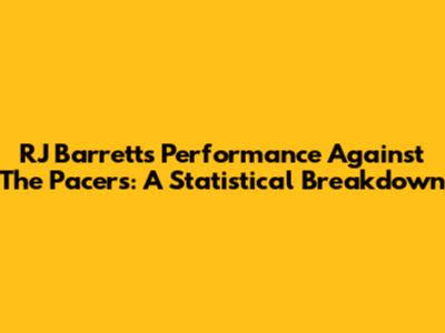 RJ Barrett's Performance Against The Pacers: A Statistical Breakdown