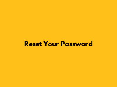 Reset Your Password