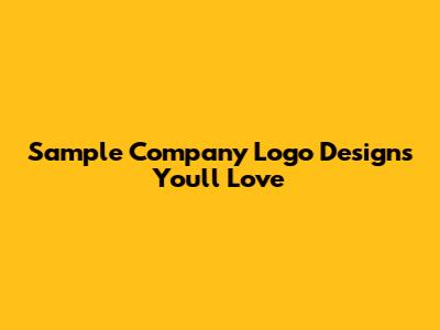 Sample Company Logo Designs You'll Love