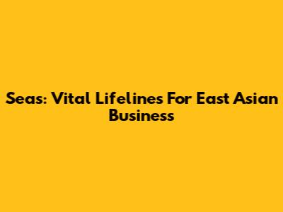 Seas: Vital Lifelines For East Asian Business