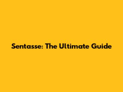 Sentasse: The Ultimate Guide