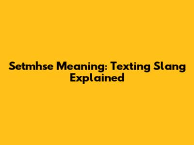Setmhse Meaning: Texting Slang Explained