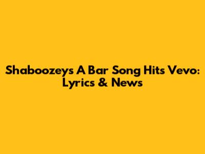 Shaboozey's "A Bar Song" Hits Vevo: Lyrics & News